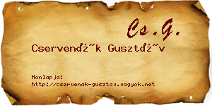 Cservenák Gusztáv névjegykártya