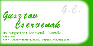 gusztav cservenak business card